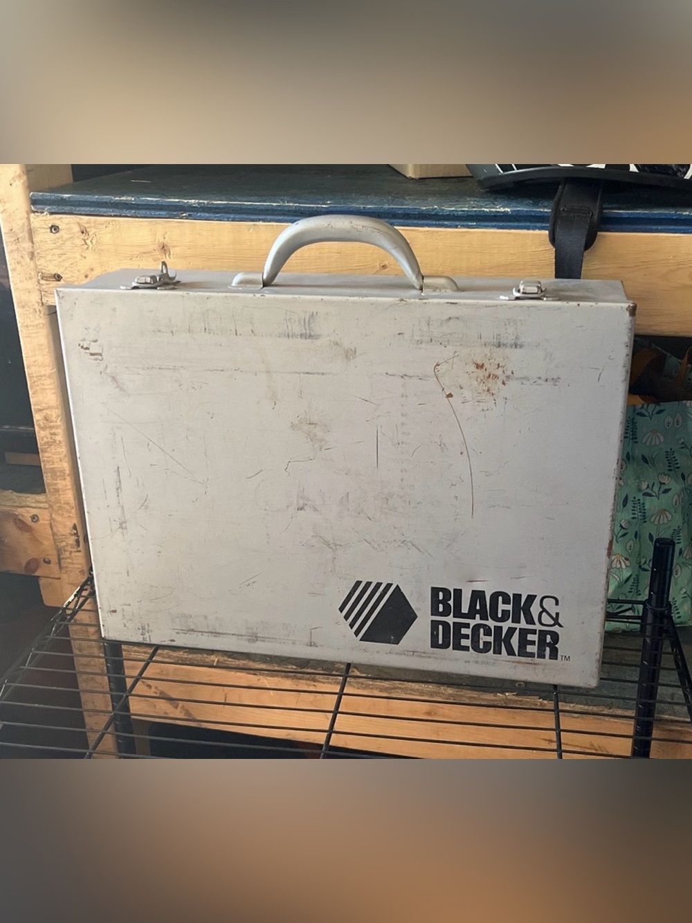 Black & Decker Light Gray Metal Tool Case with Handle